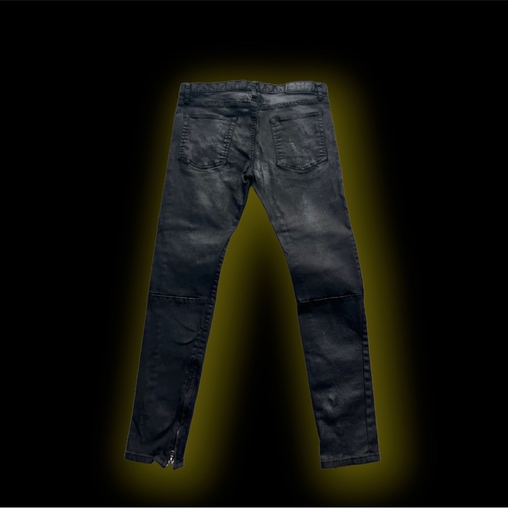 Custom wax denim jeans